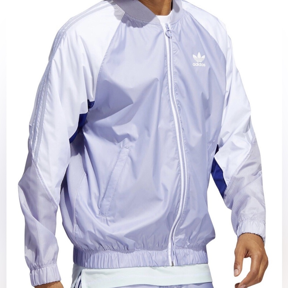 Adidas Men's Lavender and White Windbreaker